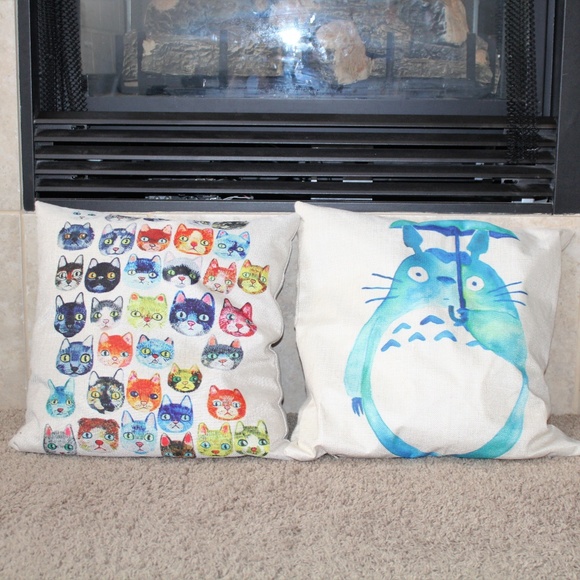 Other - Cats & My Neighbor Totoro Decorative Pillow Covers